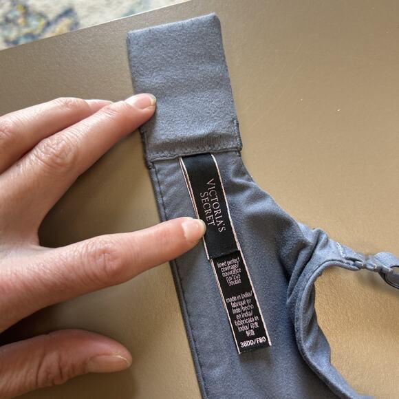 Victoria’s Secret Lined Perfect Coverage 36DD Gray Underwire T-Shirt Bra - Picture 7 of 8